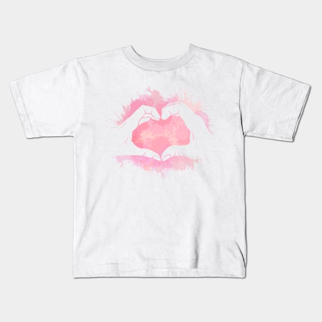 heart shape by hands Kids T-Shirt by Veleri